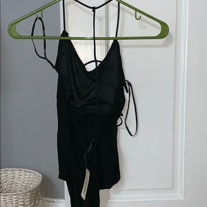 Forever 21 black strappy back bodysuit with tags